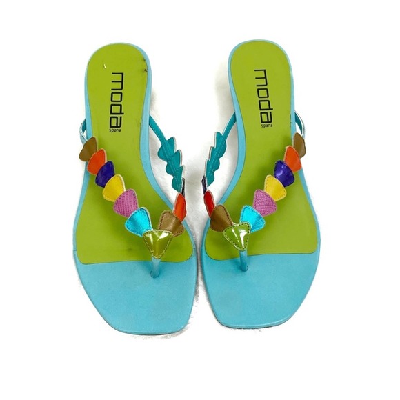 Moda Spana Heeled Flip Flop Toe Sandals 8.5 - Picture 1 of 7